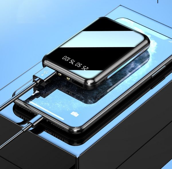 20000mAh Mini Power Bank Portable Charger Mirror Screen LED Digital Display Powerbank External Battery Pack Power Bank Powerbank - Image 3