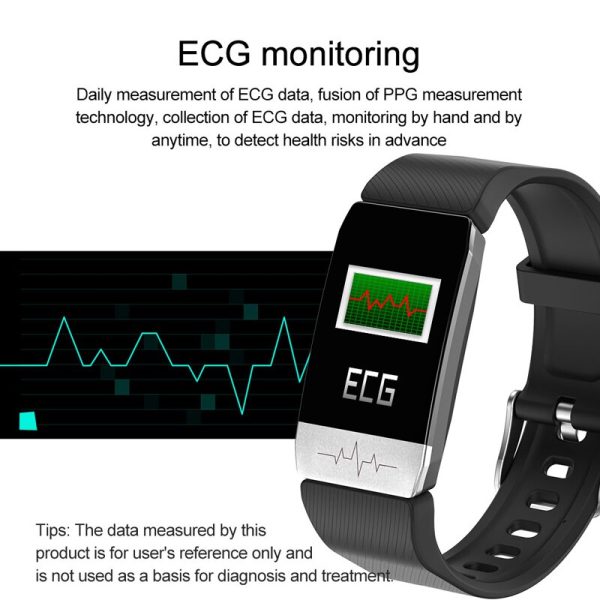 T1 Smart Watch Band With Temperature Immune Measure ECG Heart Rate Blood Pressure Monitor Weather Forecast Drinking Remind - Image 5