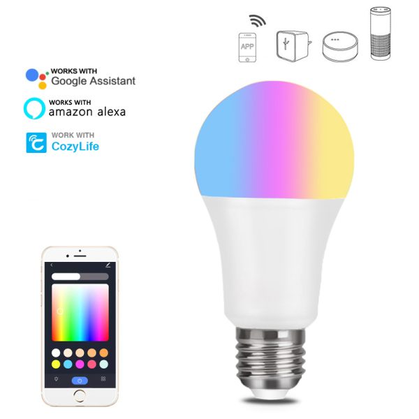 WiFi Smart Bulb Alexa Voice Control RGBCW Dimming Color A19 Bulb Graffiti Smart Life - Image 6