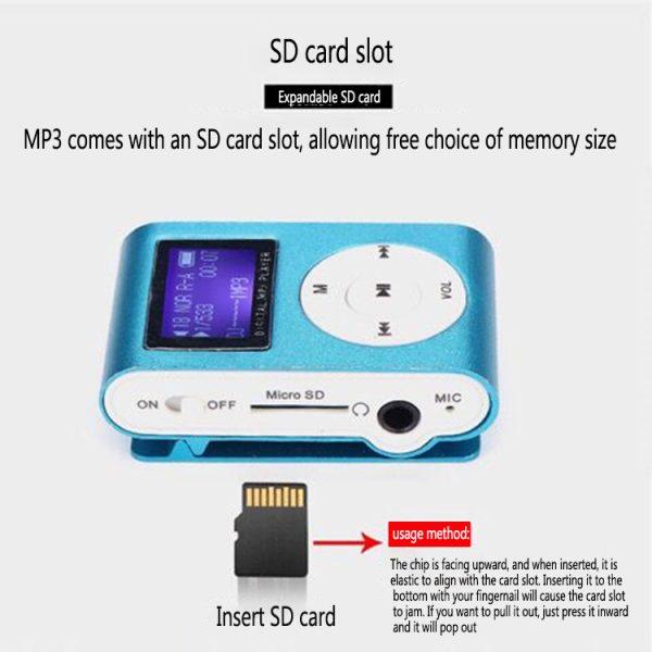 Screen Card Mp3 Card Clip Mp3 Metal Aluminum Housing Sports Mp3 - Image 4