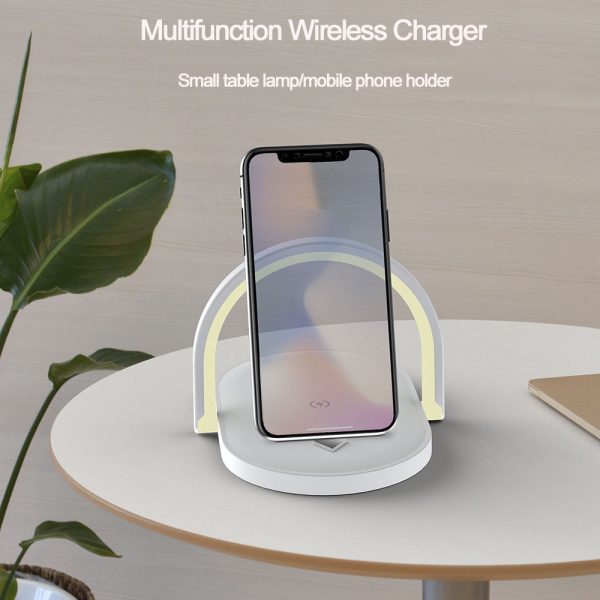 Night Light Wireless Charger 15W Fast Charge with Mobile Phone Stand Desk Lamp Power Bank - Image 9