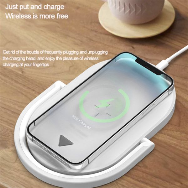 Night Light Wireless Charger 15W Fast Charge with Mobile Phone Stand Desk Lamp Power Bank - Image 6