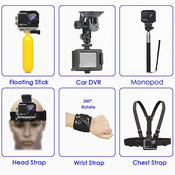 H10 EIS Anti-shake Action Camera Ultra HD 4K / 60fps WiFi 2.0" 170D Underwater Waterproof Cam Helmet Vedio Go Sport Pro Came - Image 4