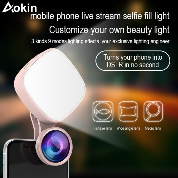 Selfie Ring Light with HD 3 in 1 Fisheye Wide Angle Macro Lens Flash Led Camera Phone Photography for iPhone Samsung Lens - Image 2