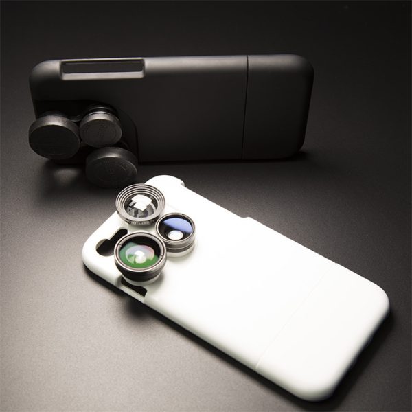 4 in 1 Mobile Phone Lensese Cases Full Coverage For iPhone X 8 7 6S 6 Plus Wide Angle Macro Fisheye Phone Lenses Black Case - Image 6
