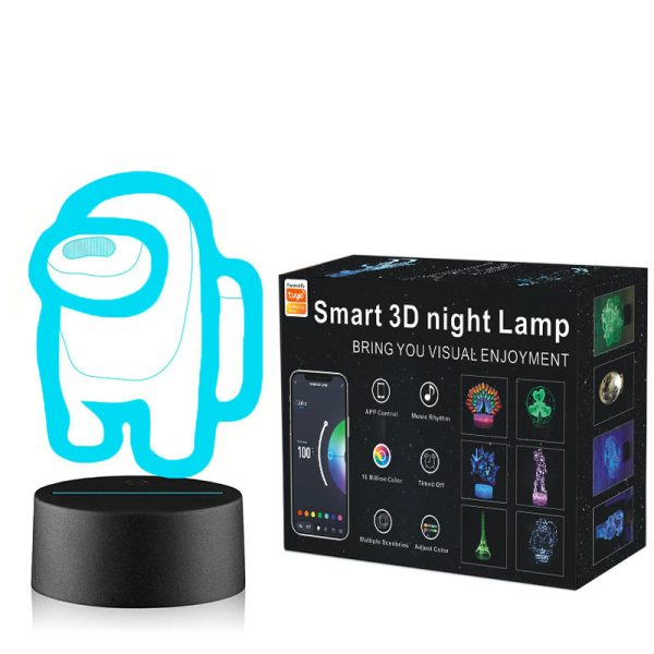 Tuya Smart App Remote Control RGB Colorful Table Lamp LED Acrylic Animation Dimming Color 3D Night Light - Image 5