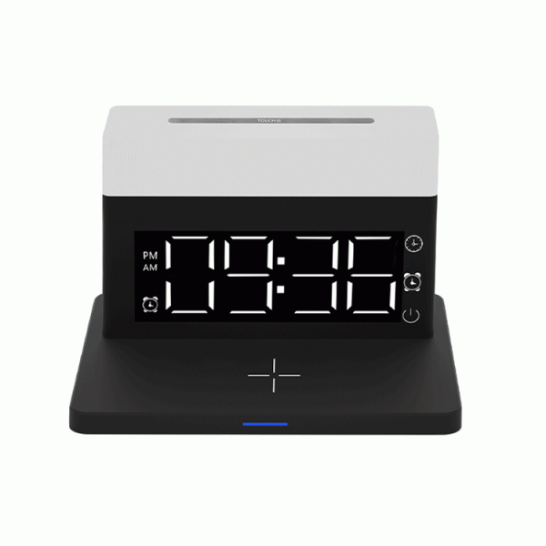 Multifunctional Wireless Charger 15W Fast Charge Desk Lamp Alarm Clock 6 in 1 for Apple Huawei - Image 3