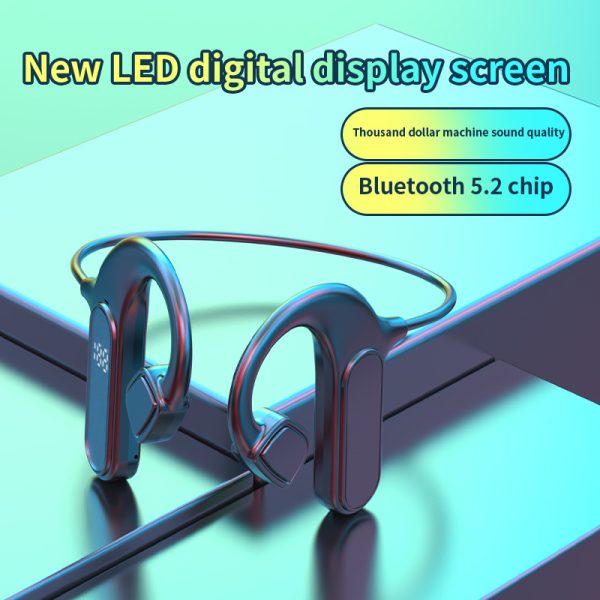 VG09 Bone Conduction Bluetooth LED Display Screen Headset 5.1 Not In-Ear Wireless Headset - Image 2