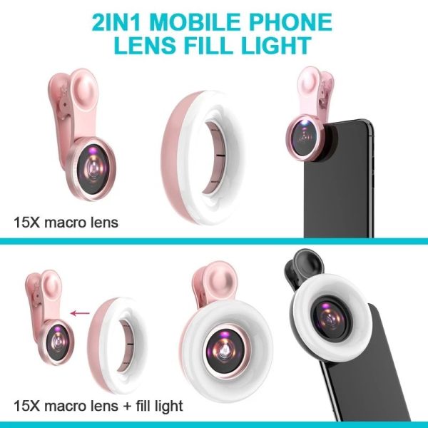 Mobile Phone Lens 15x Macro Lens Beauty Shooting Eyelashes Nails Make-Up Makeup Photo Fill Light LQ190 - Image 2