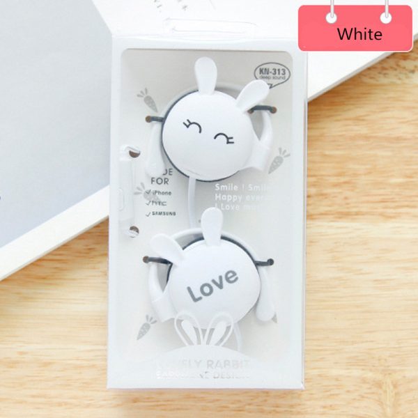 QearFun Cartoon Rabbit Ear Hook Wired Earphone Sport Running Stereo Headphones Children Girl Headset For Mobile Phone - Image 5