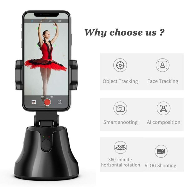 Portable All-in-one Auto Smart Shooting Selfie Stick ,  360 Rotation Auto Face Tracking Object Tracking vlog Camera Phone Holder - Image 4