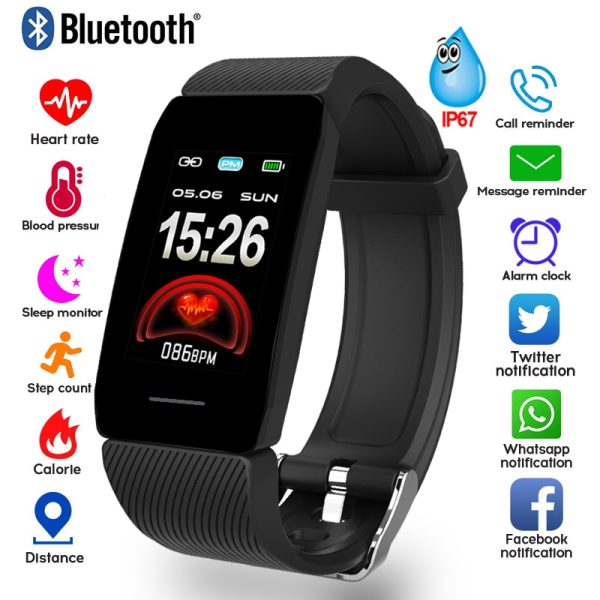 1.14 Smart Band Weather Display Blood Pressure Heart Rate Monitor Fitness Tracker Smart Watch Bracelet Waterproof Men Women Kids - Image 2