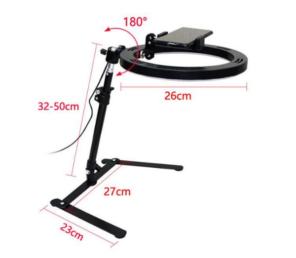 Video Youtube Fill Ring Light Lamp Live COOK 26CM Photography Lighting Phone Ringlight Tripod Stand Photo Led Selfie Bluetooth - Image 2