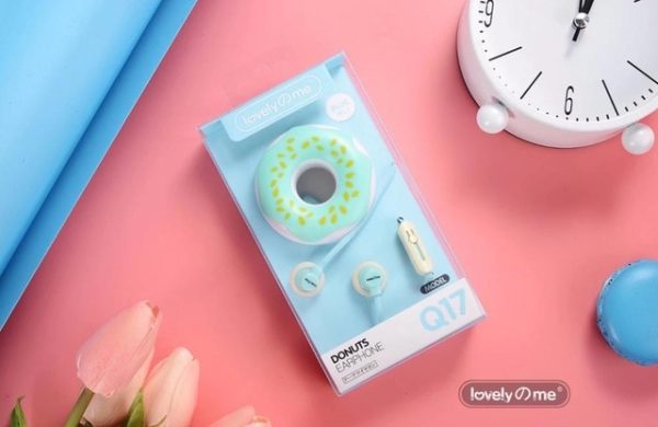 Cute Earphones  Macarons Donut Cartoon Earphone Q17 White/Pink/Green/Blue/Black/Mint Green Portable Earplug - Image 8