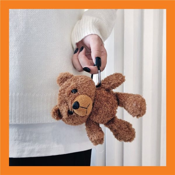 Cartoon Plush Teddy Bear Protector For Airpods 1/2 3 Pro Plush Bear Protector Wireless Bluetooth Headset Storage Box - Image 3