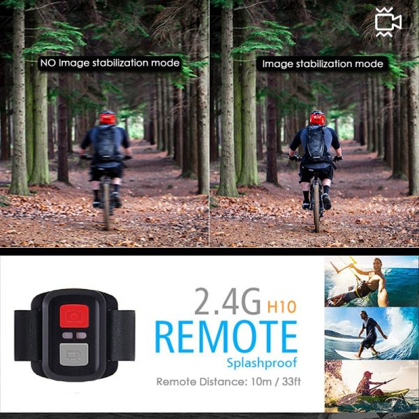 H10 EIS Anti-shake Action Camera Ultra HD 4K / 60fps WiFi 2.0" 170D Underwater Waterproof Cam Helmet Vedio Go Sport Pro Came - Image 3