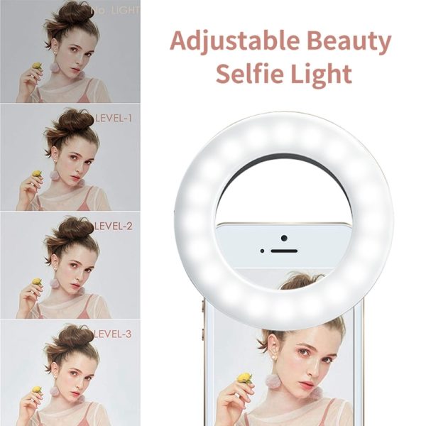 Updated 3200K-6500K 40 LED Lamps Selfie Ring Light for iPhone Andriod Smartphone Vlog Ring Light Selfie Fill Light Chargeable - Image 2