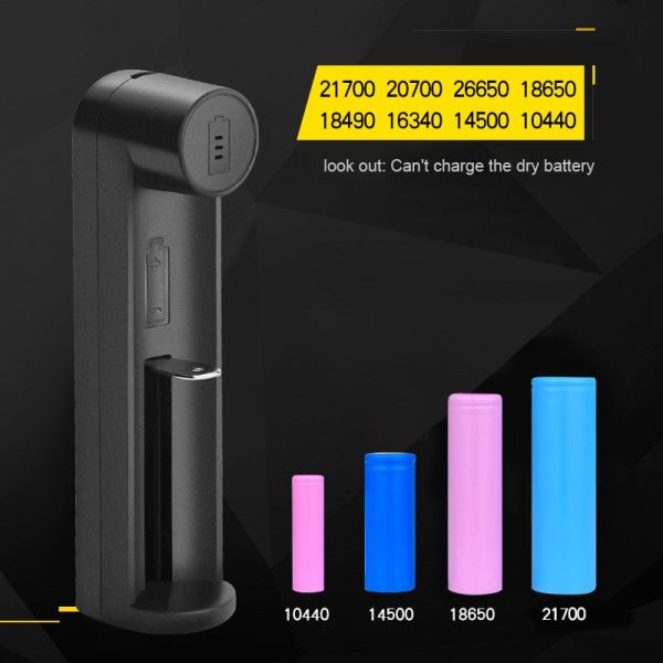 VOXLINK battery charger Smart charging 1 slot USB 18650 26650 18350 32650 21700 26700 26500 Li-ion Rechargeable Battery charger - Image 4