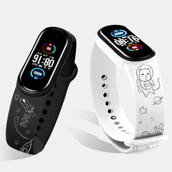 Silicone Bracelet For Xiaomi Mi Band 5 for miband 5 4 3 strap print Wrist Band for xiaomi miband 4 3 bracelet  Accessories - Image 3