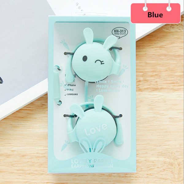 QearFun Cartoon Rabbit Ear Hook Wired Earphone Sport Running Stereo Headphones Children Girl Headset For Mobile Phone - Image 9