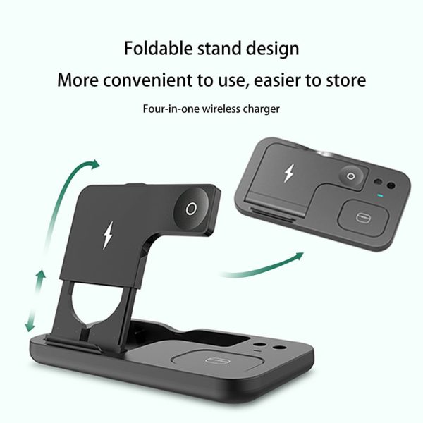 15W Fast Charge 4 In 1 QI Wireless Charger Dock Station For iPhone 11 12 Pro MAX Apple Watch Airpods Pro Charging Stand - Image 5