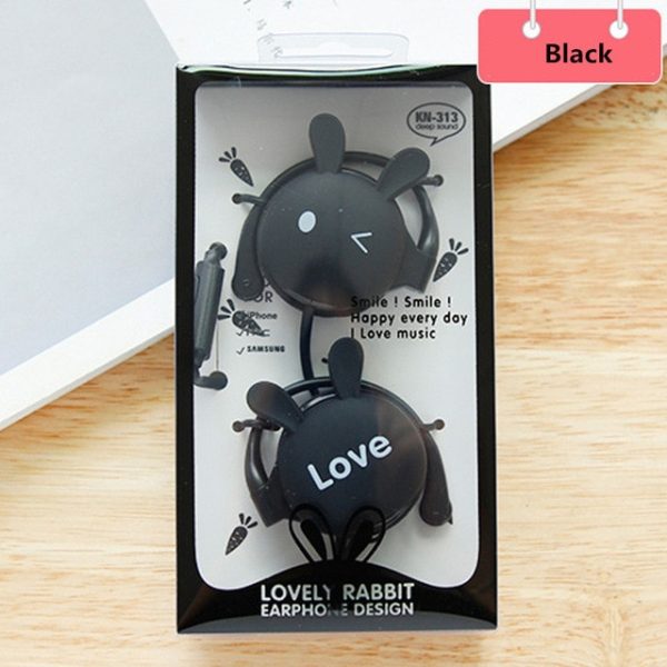 QearFun Cartoon Rabbit Ear Hook Wired Earphone Sport Running Stereo Headphones Children Girl Headset For Mobile Phone - Image 10