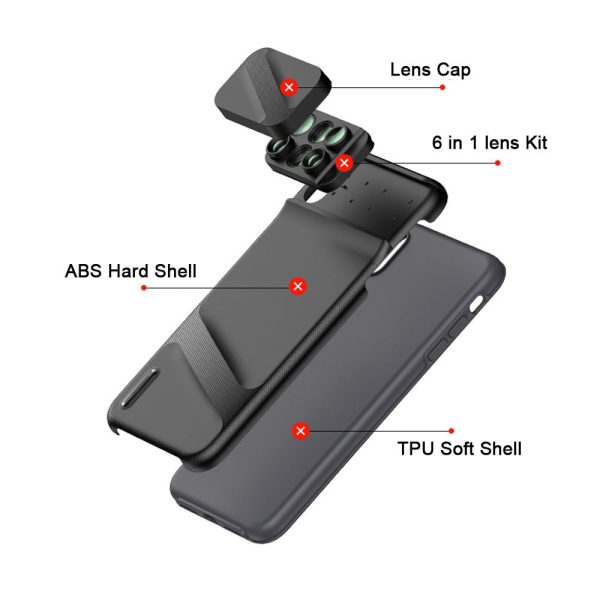 Camera Lens Phone Case for iPhone XR XS Max Fisheye Wide Angle Macro Lens Phone Cover Mobile Phone Lensese Case Full Coverage - Image 3