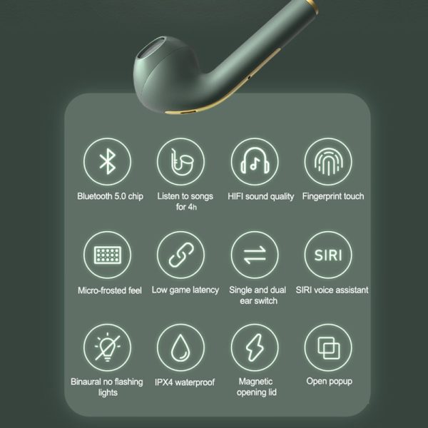 New TWS Bluetooth Headphones Stereo True Wireless Headphone Earbuds In Ear Handsfree Earphones Ear Buds For Mobile Phone - Image 2