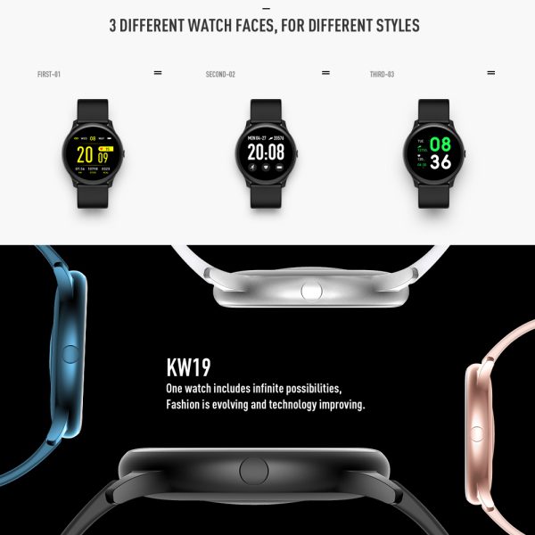 KW19 Pro wommen smart watch full touch screen blood oxygen pressure sport smartwatch men tracker fitness - Image 5