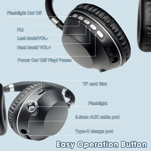 Wireless new Bluetooth headset with high power flashlight lighting headset AKZ-K59 card FM - Image 3