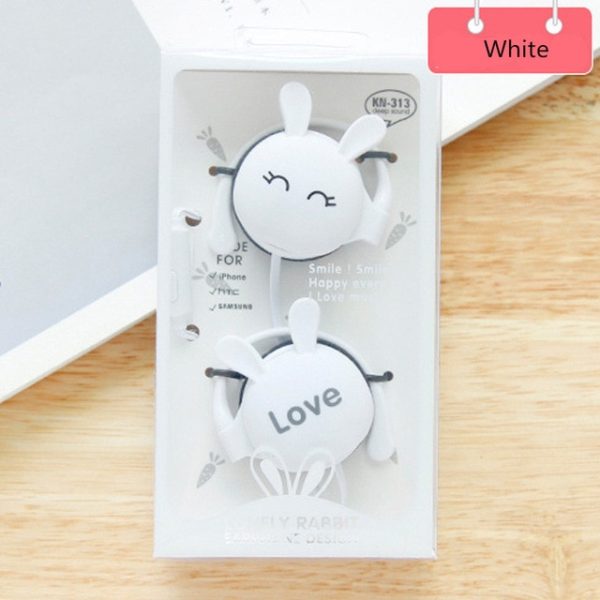 QearFun Cartoon Rabbit Ear Hook Wired Earphone Sport Running Stereo Headphones Children Girl Headset For Mobile Phone - Image 8