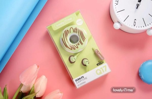 Cute Earphones  Macarons Donut Cartoon Earphone Q17 White/Pink/Green/Blue/Black/Mint Green Portable Earplug - Image 9