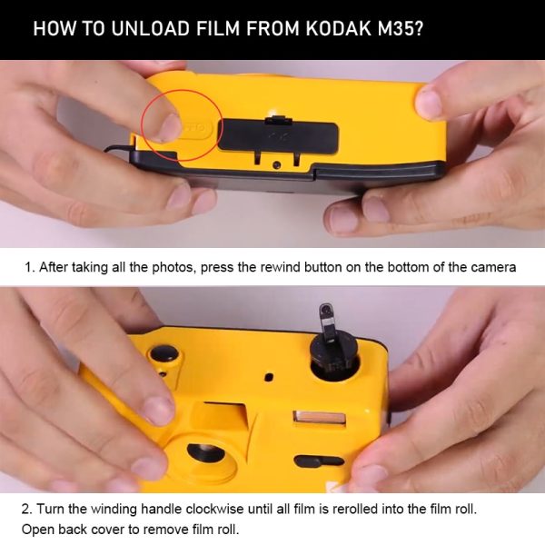 KODAK Vintage Retro M35 / M38 35mm Reusable Film Camera Sky Blue/ Yellow / Mint Green / Pink / Red / Cobalt Blue - Image 3