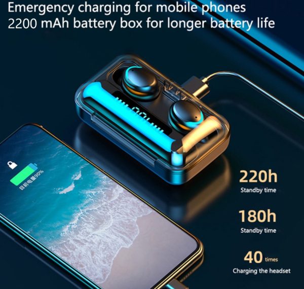 TWS Bluetooth 5.0 Earphones 2200mAh Charging Box Wireless Headphone 9D Stereo Sports Waterproof Earbuds Headsets With Microphone - Image 3