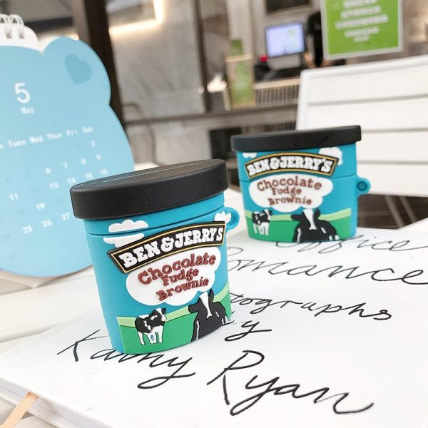 Brand ben jerry chocolate ice cream case For AirPods 1 2 Pro charge box soft silicone Wireless bluetooth earphone protect cover - Image 2