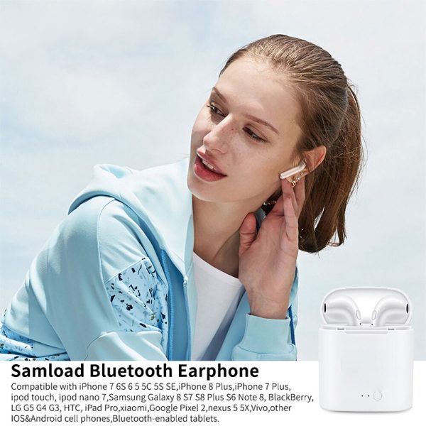 Wireless Bluetooth Earphone I7 TWS Earbuds Headphone Double Twins Stereo Music Headset For Apple ipad iPhone 6 i7 Xiaomi Huawei - Image 4