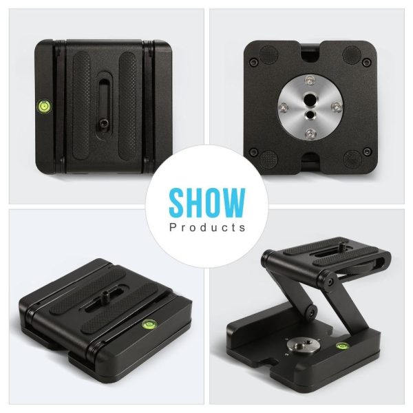 Z Flex Tilt Tripod Head Aluminum Alloy Folding Z Tilt Head Quick Release Plate Stand Mount Spirit Level - Image 6
