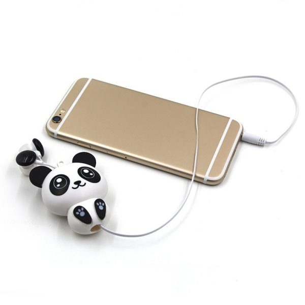 3.5 mm Wired Retractable In-Ear Headset Cartoon Cat/Panda Earpiece Clip Headset MP3 Headphone For iphone 6 6s 7s Samsung Xiaomi - Image 5