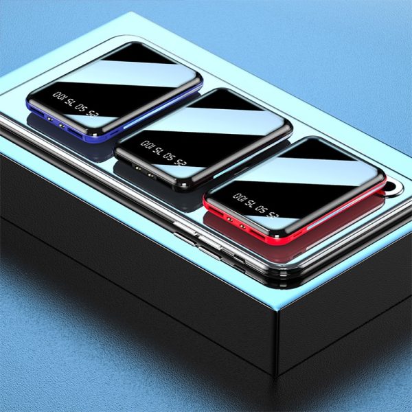 20000mAh Mini Power Bank Portable Charger Mirror Screen LED Digital Display Powerbank External Battery Pack Power Bank Powerbank - Image 5