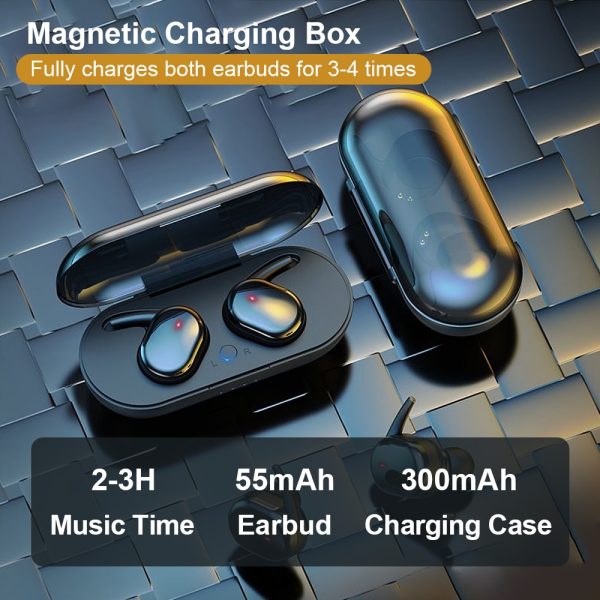 TWS Bluetooth 5.0 Wireless Stereo Earphones Earbuds In-ear Noise Reduction Waterproof Headphone Headset With Charging Case - Image 3
