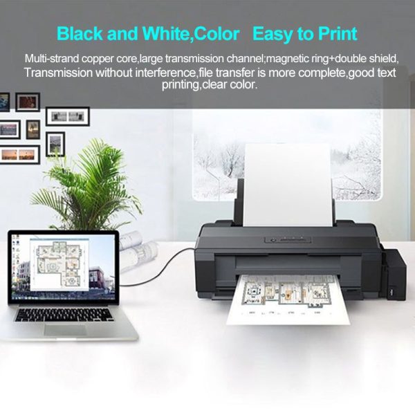 PHOMAX  USB 2.0 Print Cable USB Type A to B Male to Male Printer Cable  For Canon Epson HP ZJiang Label Printer DAC USB Printer - Image 3
