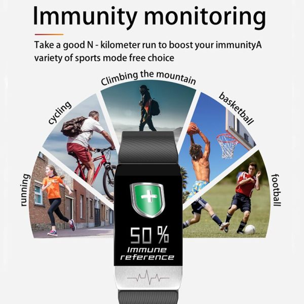 T1 Smart Watch Band With Temperature Immune Measure ECG Heart Rate Blood Pressure Monitor Weather Forecast Drinking Remind - Image 2