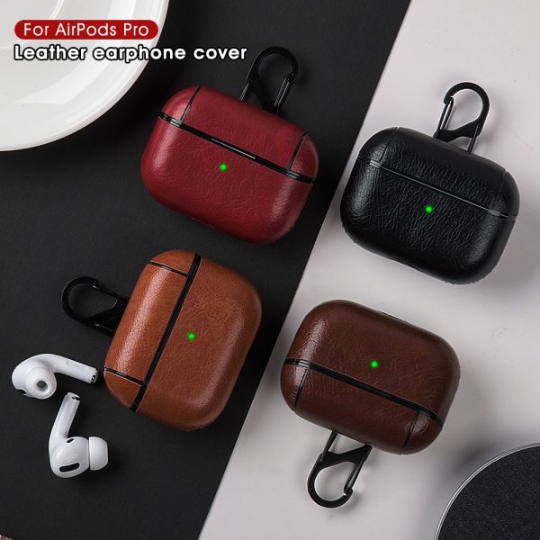 PU Leather Case for Airpods Pro Luxury Protective Cover with Anti-lost Buckle for Air Pods Pro 3 Headphone Earpods Fundas - Image 3
