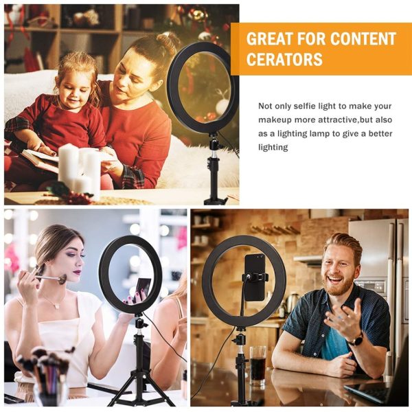 Video Youtube Fill Ring Light Lamp Live COOK 26CM Photography Lighting Phone Ringlight Tripod Stand Photo Led Selfie Bluetooth - Image 6