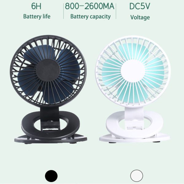 The New Clip Fan Mini Desktop USB Small Fan Dormitory Charging Car Home Gift Fan - Image 2