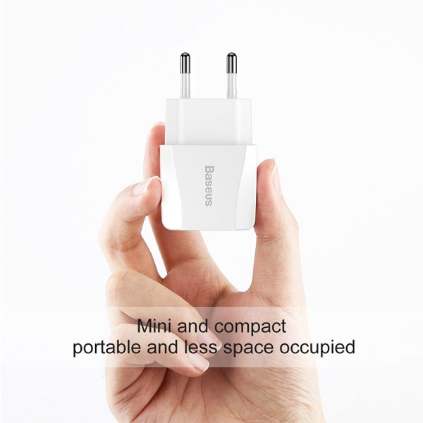 Baseus 5V 2.1A Dual USB Charger For Phone Fast Charging Charger Portable EU Plug Travel Adapter Wall charger - Image 2
