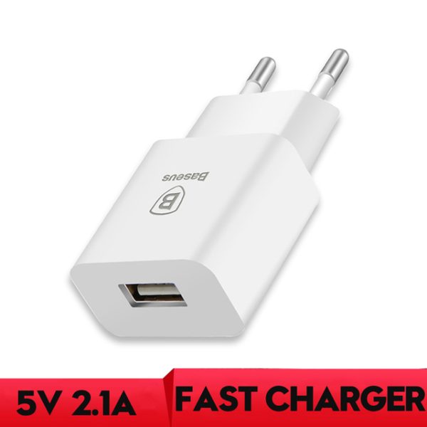 Baseus 5V 2.1A Dual USB Charger For Phone Fast Charging Charger Portable EU Plug Travel Adapter Wall charger - Image 8