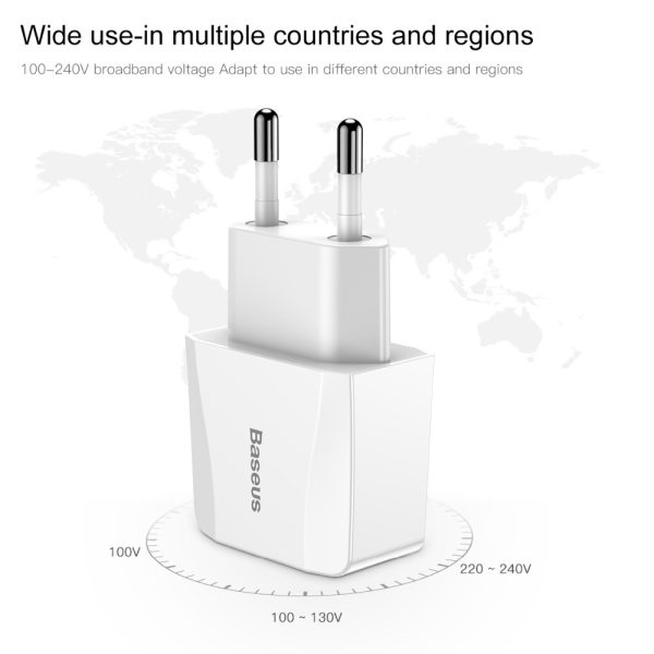 Baseus 5V 2.1A Dual USB Charger For Phone Fast Charging Charger Portable EU Plug Travel Adapter Wall charger - Image 5