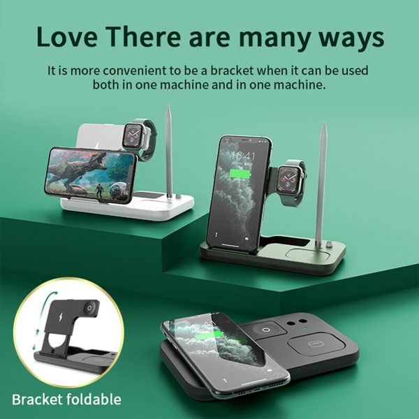15W Fast Charge 4 In 1 QI Wireless Charger Dock Station For iPhone 11 12 Pro MAX Apple Watch Airpods Pro Charging Stand - Image 2