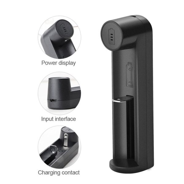 VOXLINK battery charger Smart charging 1 slot USB 18650 26650 18350 32650 21700 26700 26500 Li-ion Rechargeable Battery charger - Image 2